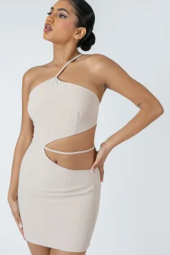 Public Desire Asymmetric Cutout Waist Strappy Mini Dress | Women Dresses
