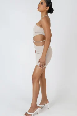 Public Desire Asymmetric Cutout Waist Strappy Mini Dress | Women Dresses