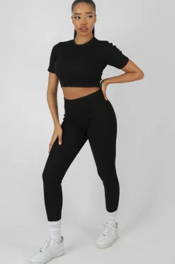 Public Desire Athleisure Seam Front Ribbed Leggings | Women Jogger & Leggings