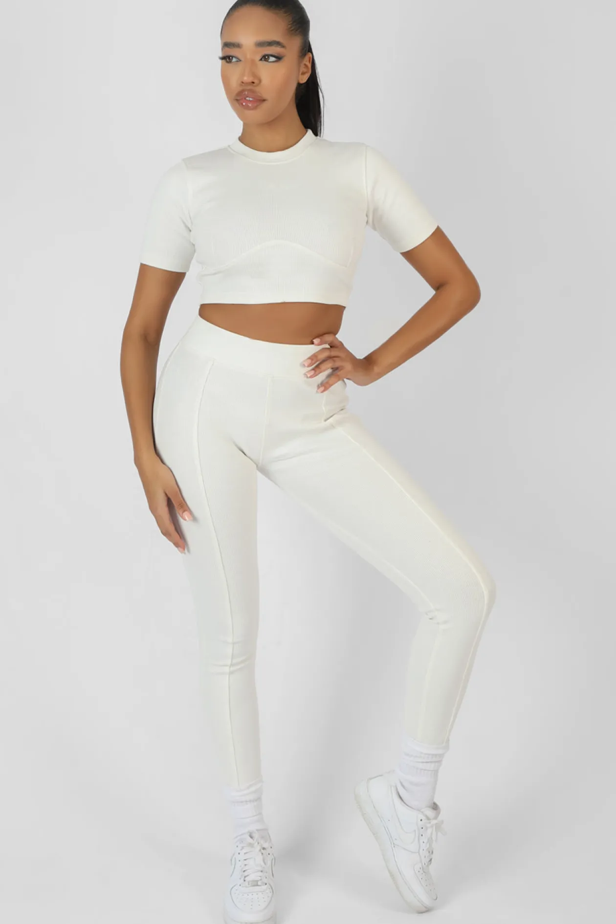 Public Desire Athleisure Seam Front Ribbed Leggings | Women Jogger & Leggings