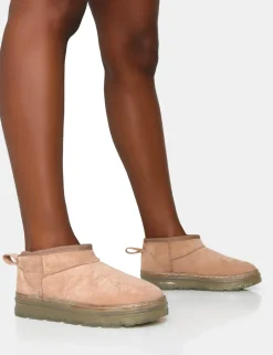 Public Desire Bambi Faux Suede Ultra Mini Ankle Boots | Women Ultra Mini Boots