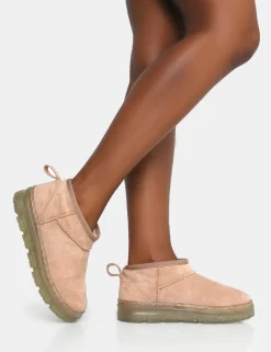 Public Desire Bambi Faux Suede Ultra Mini Ankle Boots | Women Ultra Mini Boots