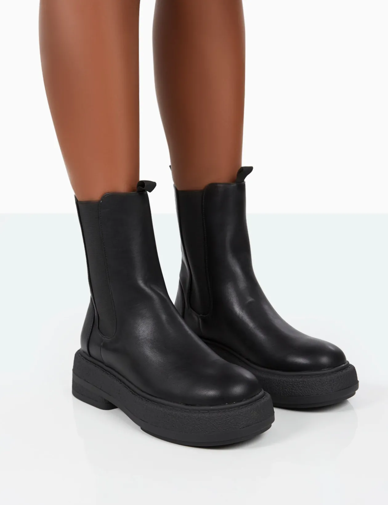 Public Desire Barbie Pu Platform Chunky Sole Chelsea Boots | Women Chunky Boots