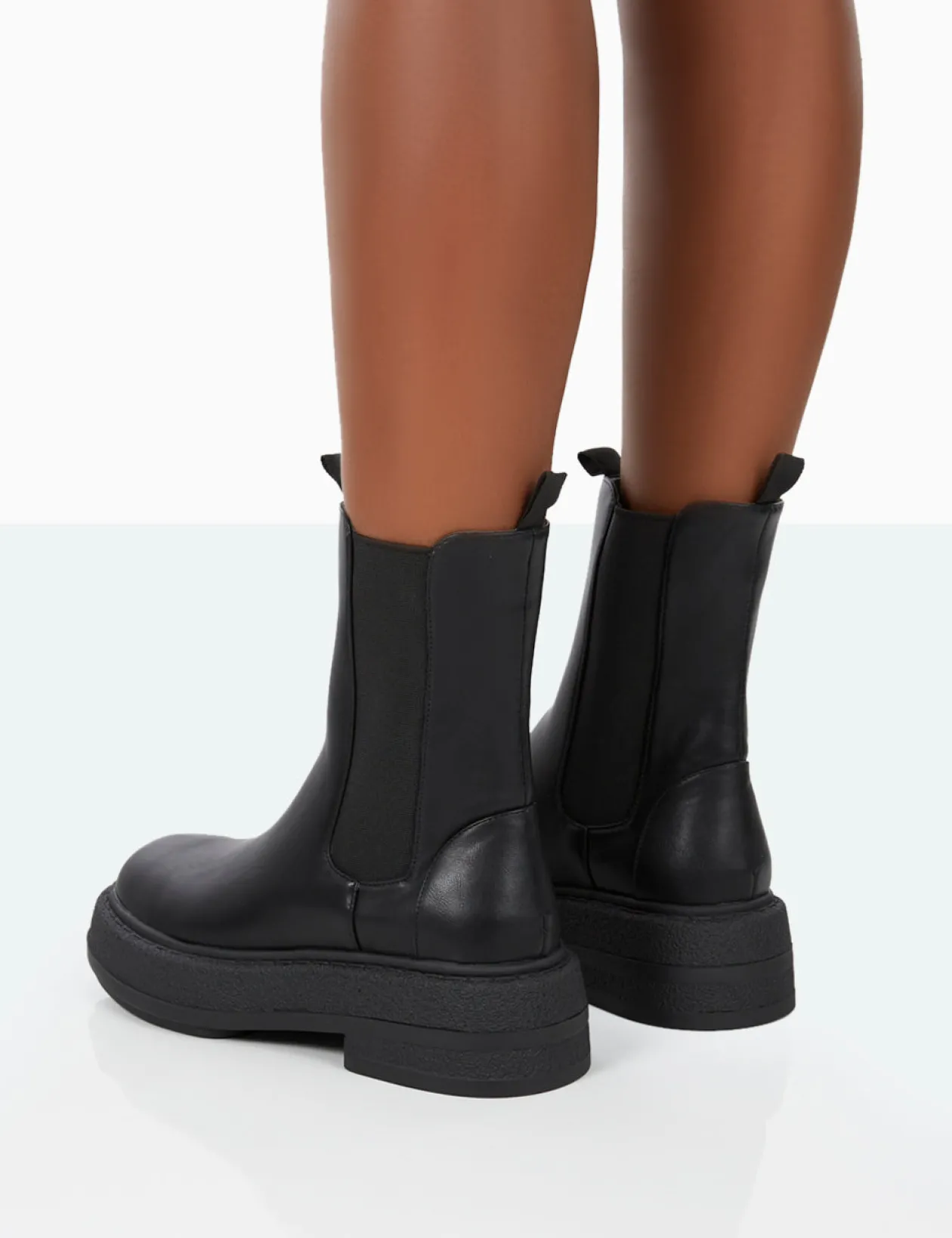 Public Desire Barbie Pu Platform Chunky Sole Chelsea Boots | Women Chunky Boots