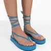 Public Desire Beach Babe Lace Up Toe Thong Flatform Sandals | Women Strappy Sandals