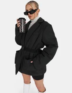 Public Desire Belted Puffer Blazer | Women Outerwear & Jackets