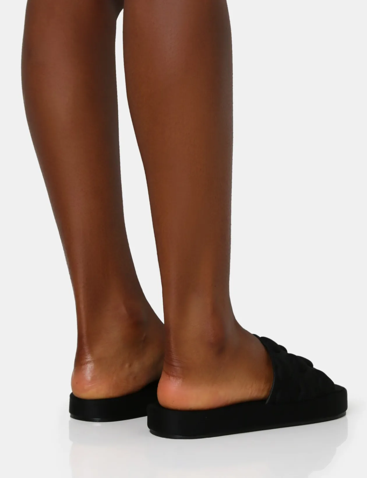Public Desire Bestie Nylon Embossed Heart Slider Sandals | Women Chunky Sandals