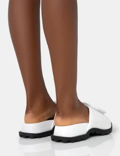 Public Desire Blaze Nylon Sporty Slider Sandals | Women White Sandals