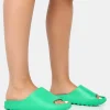 Public Desire Brady Jade Rubber Flat Slider Sandals | Women Chunky Sandals