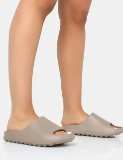 Public Desire Brady Rubber Flat Slider Sandals | Women Chunky Sandals