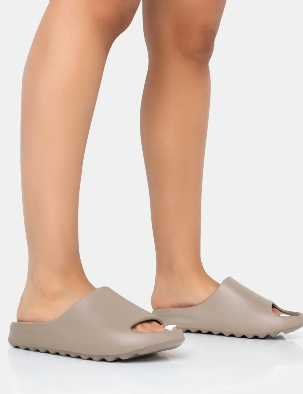 Public Desire Brady Rubber Flat Slider Sandals | Women Chunky Sandals