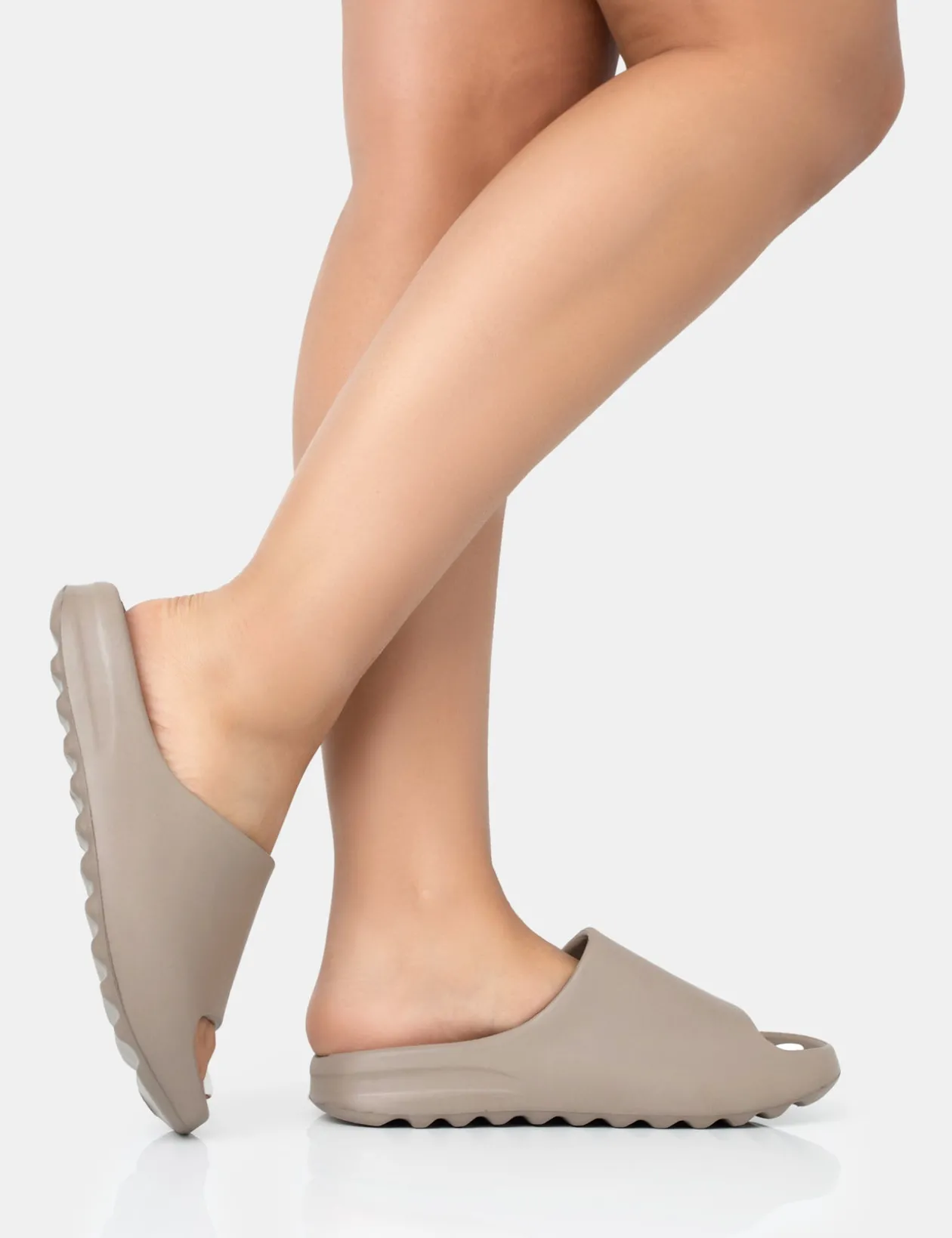 Public Desire Brady Rubber Flat Slider Sandals | Women Chunky Sandals