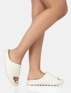 Public Desire Brady Rubber Flat Slider Sandals | Women Chunky Sandals