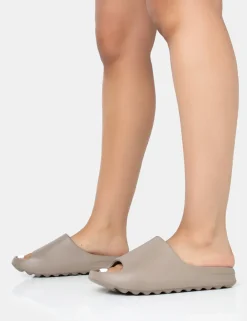 Public Desire Brady Rubber Flat Slider Sandals | Women Chunky Sandals