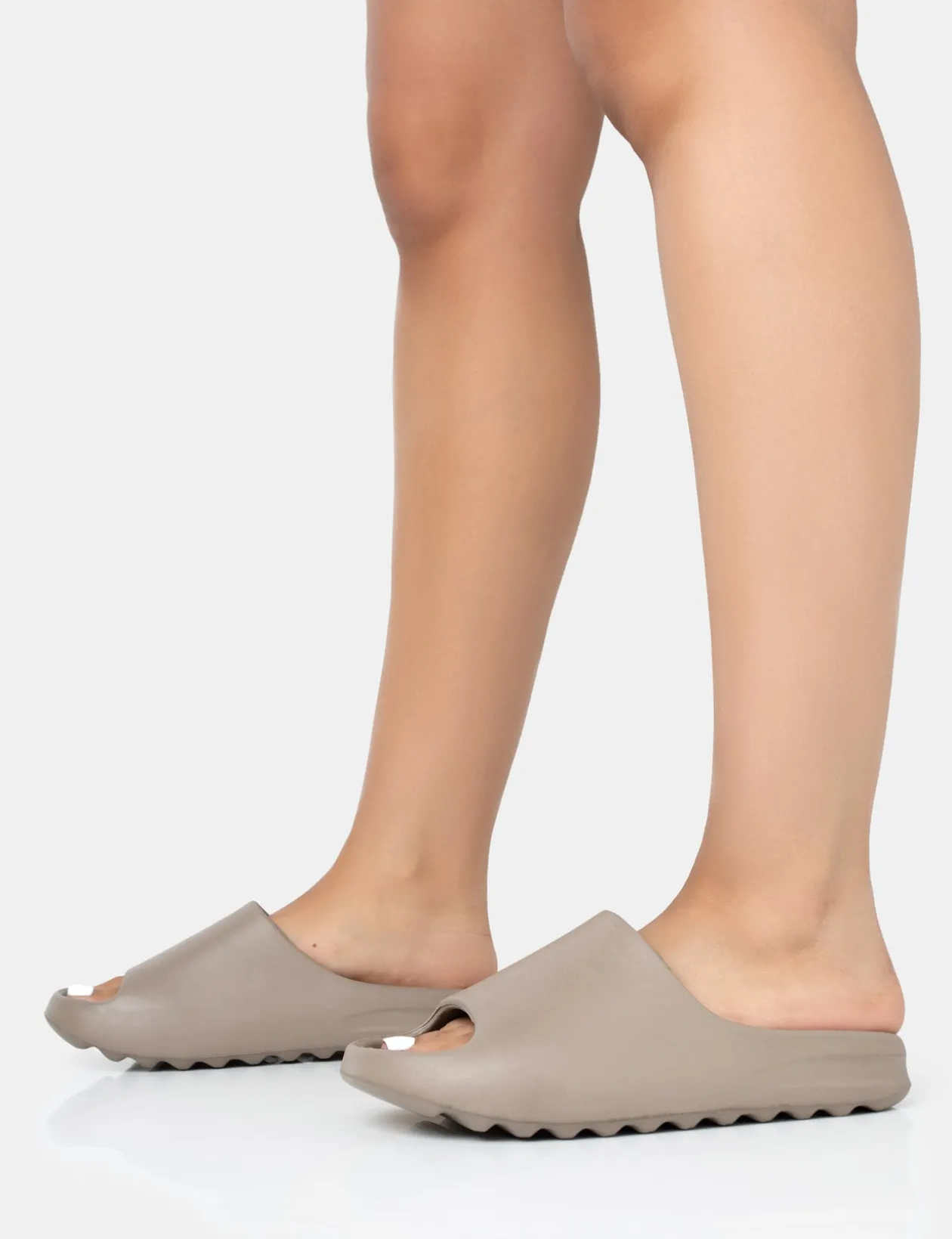 Public Desire Brady Rubber Flat Slider Sandals | Women Chunky Sandals