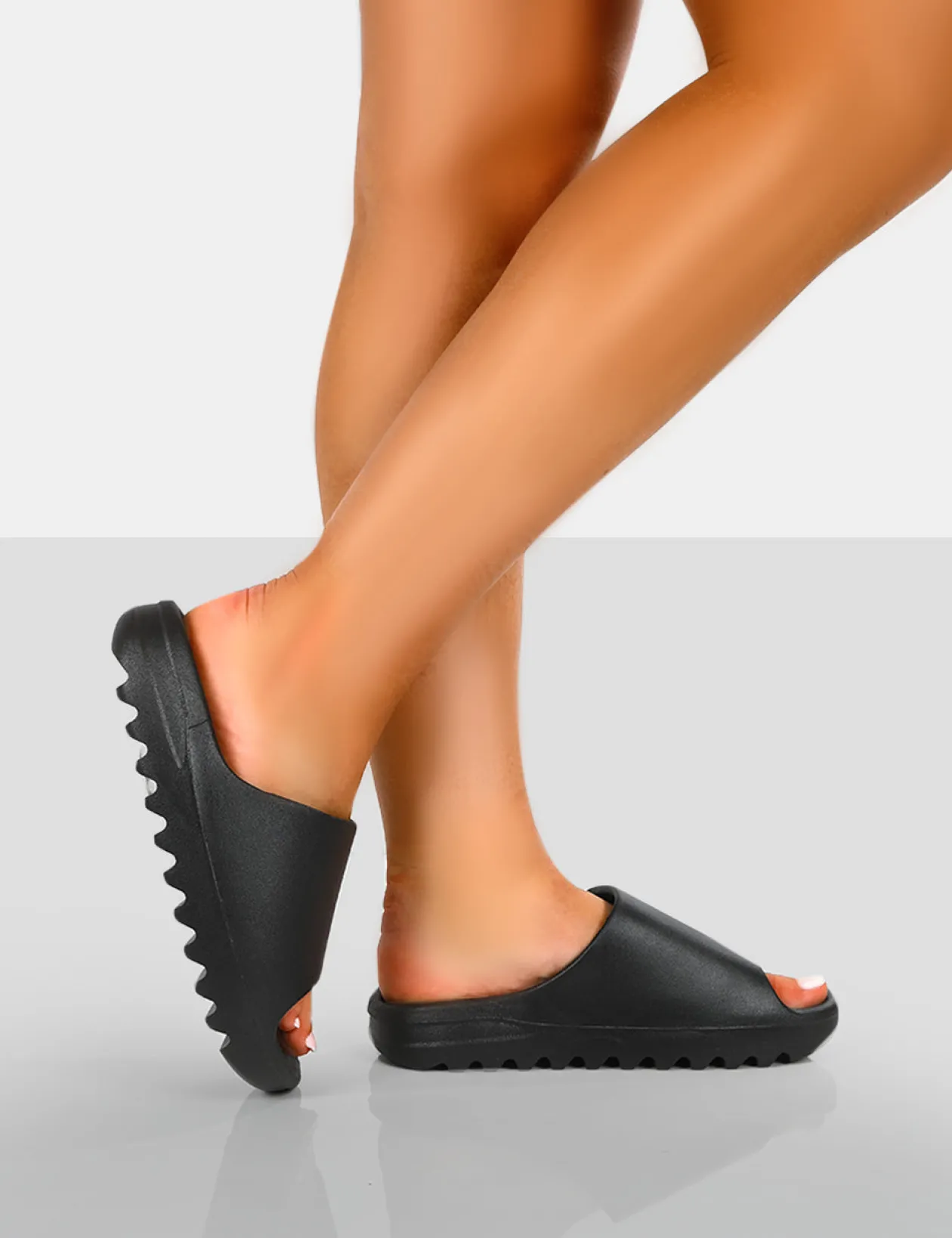 Public Desire Brady Rubber Flat Slider Sandals | Women Chunky Sandals
