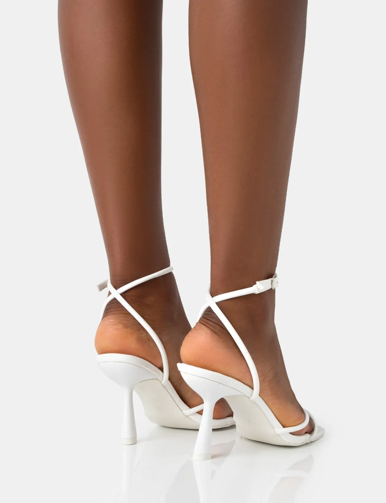 Public Desire Bree Patent Barely There Square Toe Mid Stiletto Heels | Women Stilettos