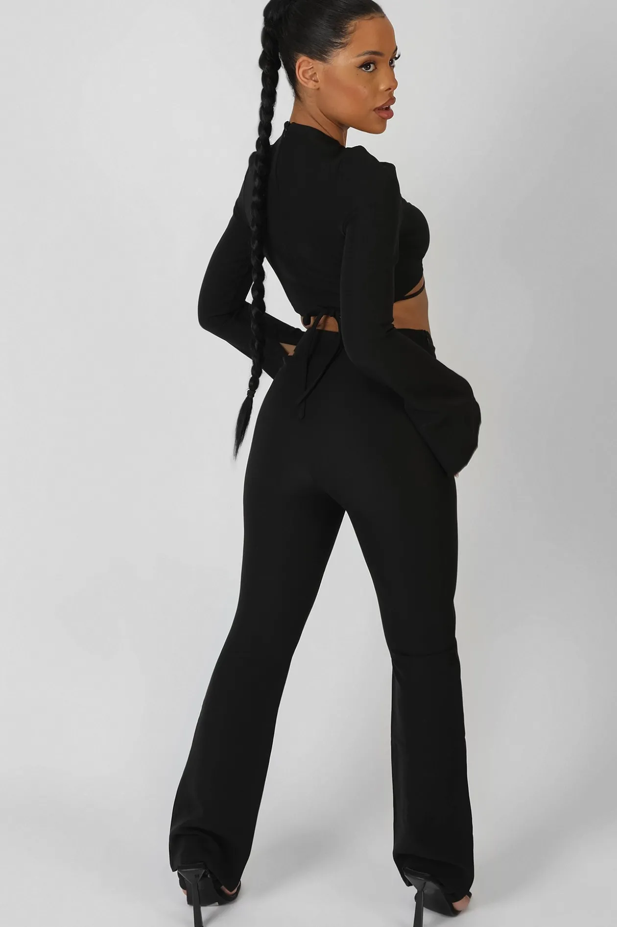 Public Desire Bullring Detail Flare Trousers | Women Trousers