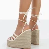 Public Desire Chakkra Pu High Heeled Sandal Espadrilles Wedges | Women Sandals