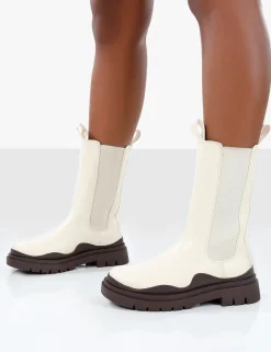Public Desire Cherry Off Chunky Sole Chelsea Ankle Boots | Women Chunky Boots