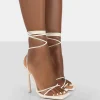 Public Desire Ci Ci Pu Square Toe Lace Up Stiletto Heels | Women Square Toe Heels