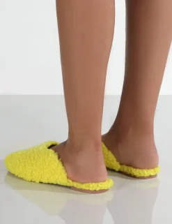 Public Desire Ciao Neon Teddy Slip On Slippers | Women Slippers