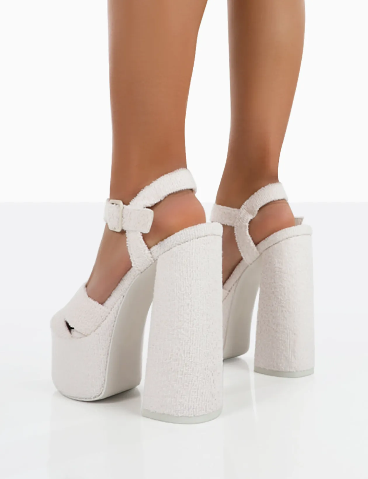 Public Desire Content Towelling Chunky Platform Sandal High Heels | Women Platform Heels