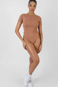 Public Desire Crew Neck Cap Sleeve Tshirt Bodysuit | Women Bodysuits