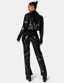 Public Desire Cropped Croc Vinyl Blazer | Women Outerwear & Jackets