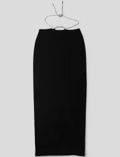 Public Desire Cross Front Diamante Rope Midaxi Skirt Black | Women Skirts
