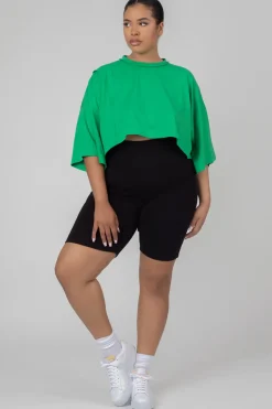 Public Desire Curve Exposed Seam Oversized Cropped T Shirt | Women Curve
