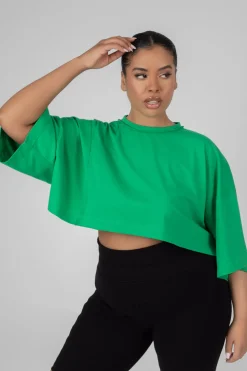 Public Desire Curve Exposed Seam Oversized Cropped T Shirt | Women Curve