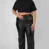 Public Desire Curve High Neck Ribbed Cropped T Shirt | Women Curve