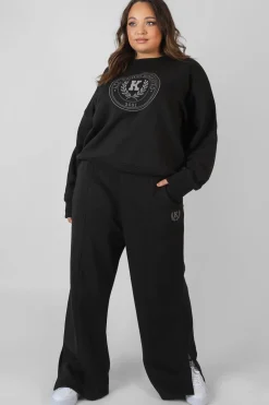 Public Desire Curve Kaiia Tonal Embroidered Joggers | Women Curve