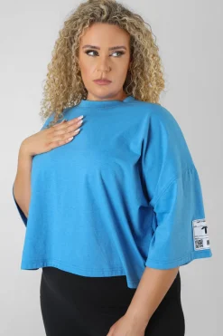 Public Desire Curve Oversized Boxy Cropped Patch T-Shirt | Women Curve
