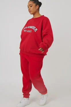 Public Desire Curve Oversized Embroide Slogan 90S Joggers | Women Curve