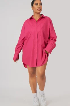 Public Desire Curve Oversized Poplin Shirt Dress | Women Curve