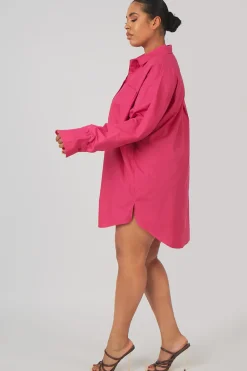Public Desire Curve Oversized Poplin Shirt Dress | Women Curve