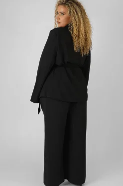 Public Desire Curve Premium Tie Waist Wide Leg Trousers | Women Curve