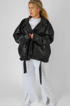 Public Desire Curve Pu Oversized Biker Jacket | Women Curve