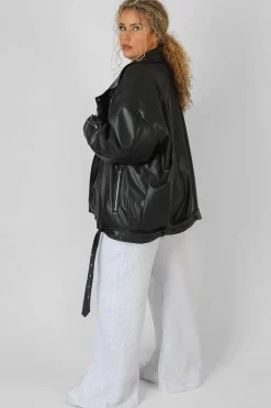 Public Desire Curve Pu Oversized Biker Jacket | Women Curve