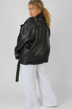 Public Desire Curve Pu Oversized Biker Jacket | Women Curve