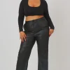 Public Desire Curve Pu Seam Front Split Detail Trousers | Women Curve