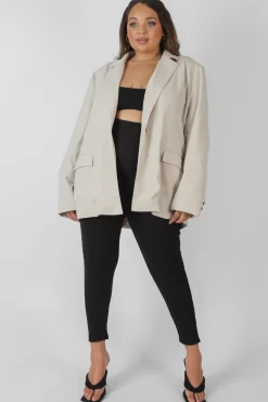 Public Desire Curve Relaxed Blazer Stone | Women Curve