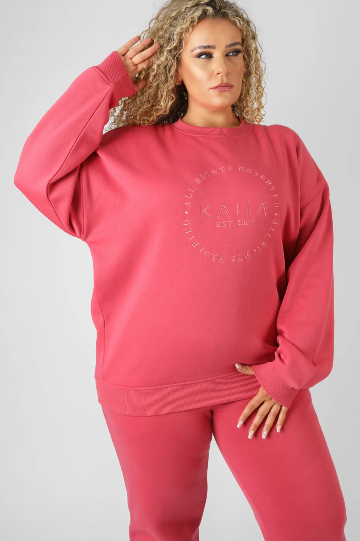 Public Desire Curve Tonal Embroidery Sweatshirt | Women Curve