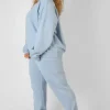 Public Desire Curve Washed Kaiia Oversized Sweatshirt Iris | Women Curve