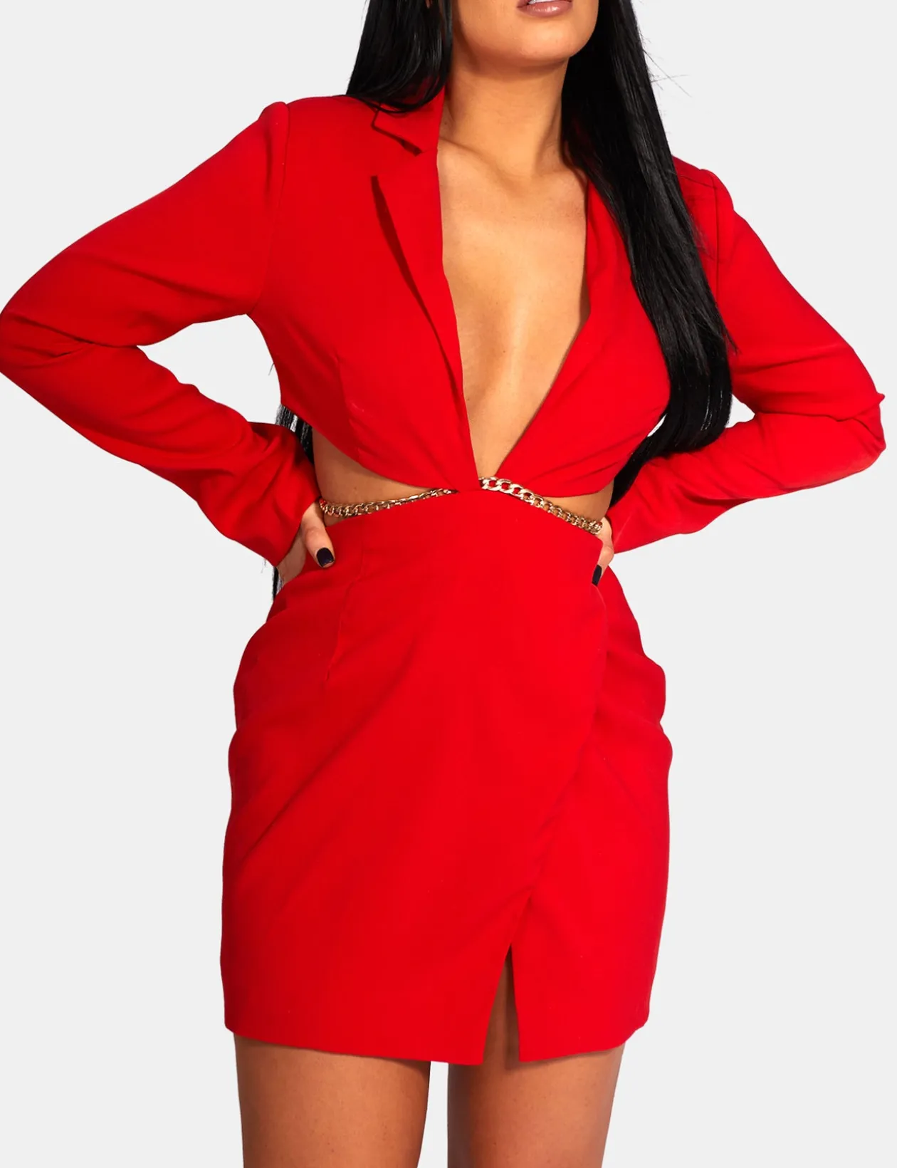 Public Desire Cut Out Chain Waist Blazer Dress | Women Dresses