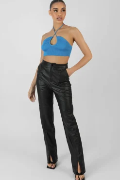 Public Desire Cut Out Halterneck Crop Top | Women Knitwear