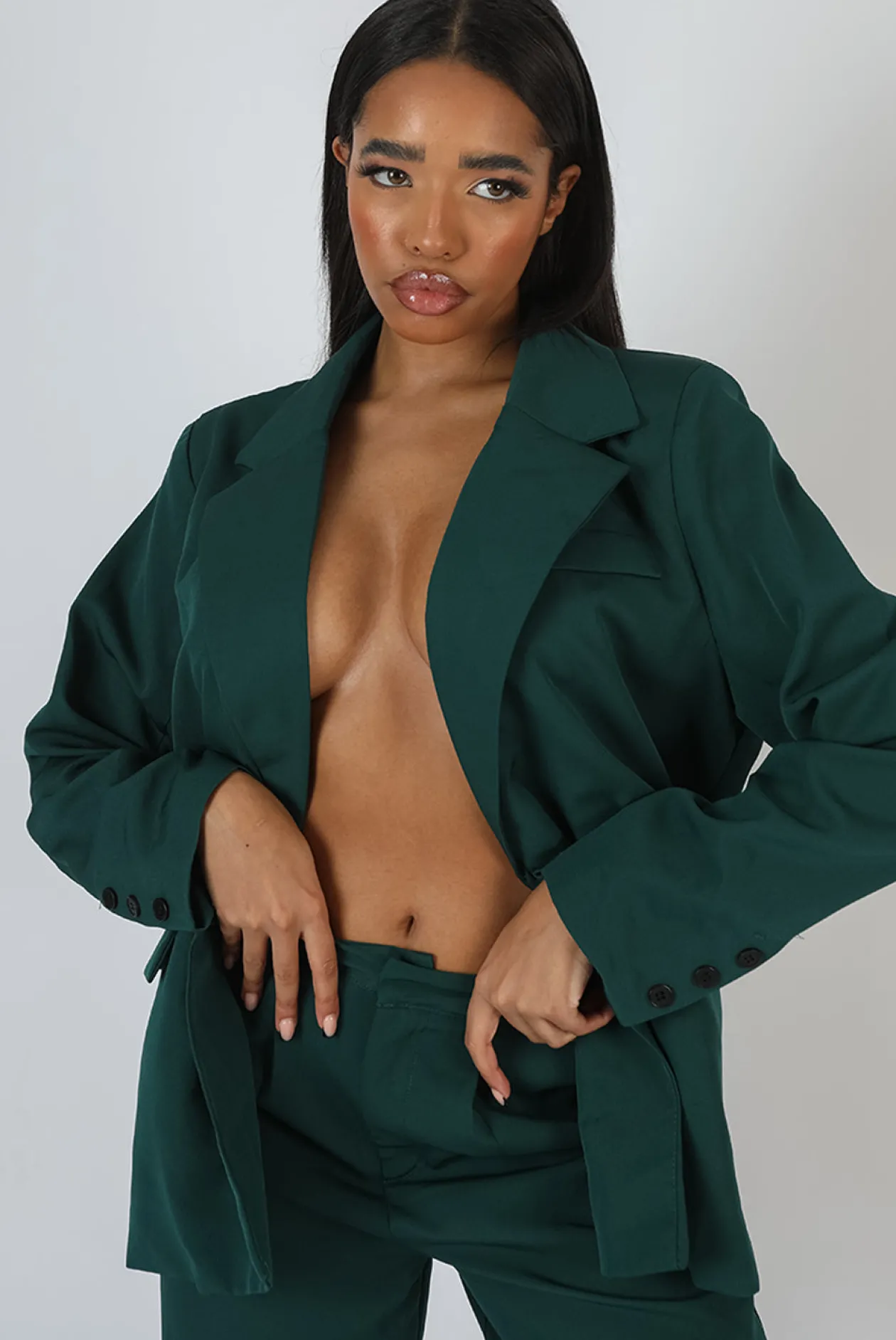 Public Desire Dad Blazer Forest Green | Women Outerwear & Jackets