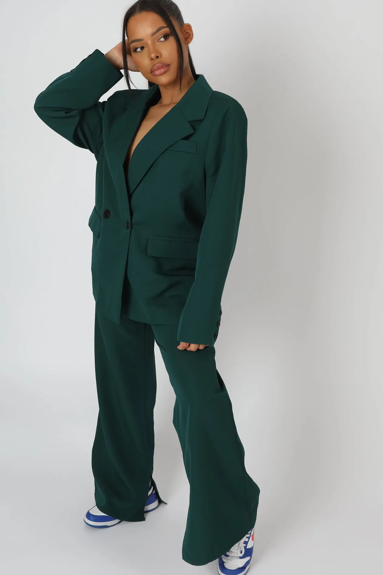 Public Desire Dad Blazer Forest Green | Women Outerwear & Jackets